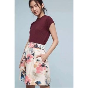 Anthropologie Harlyn Floral Skirt